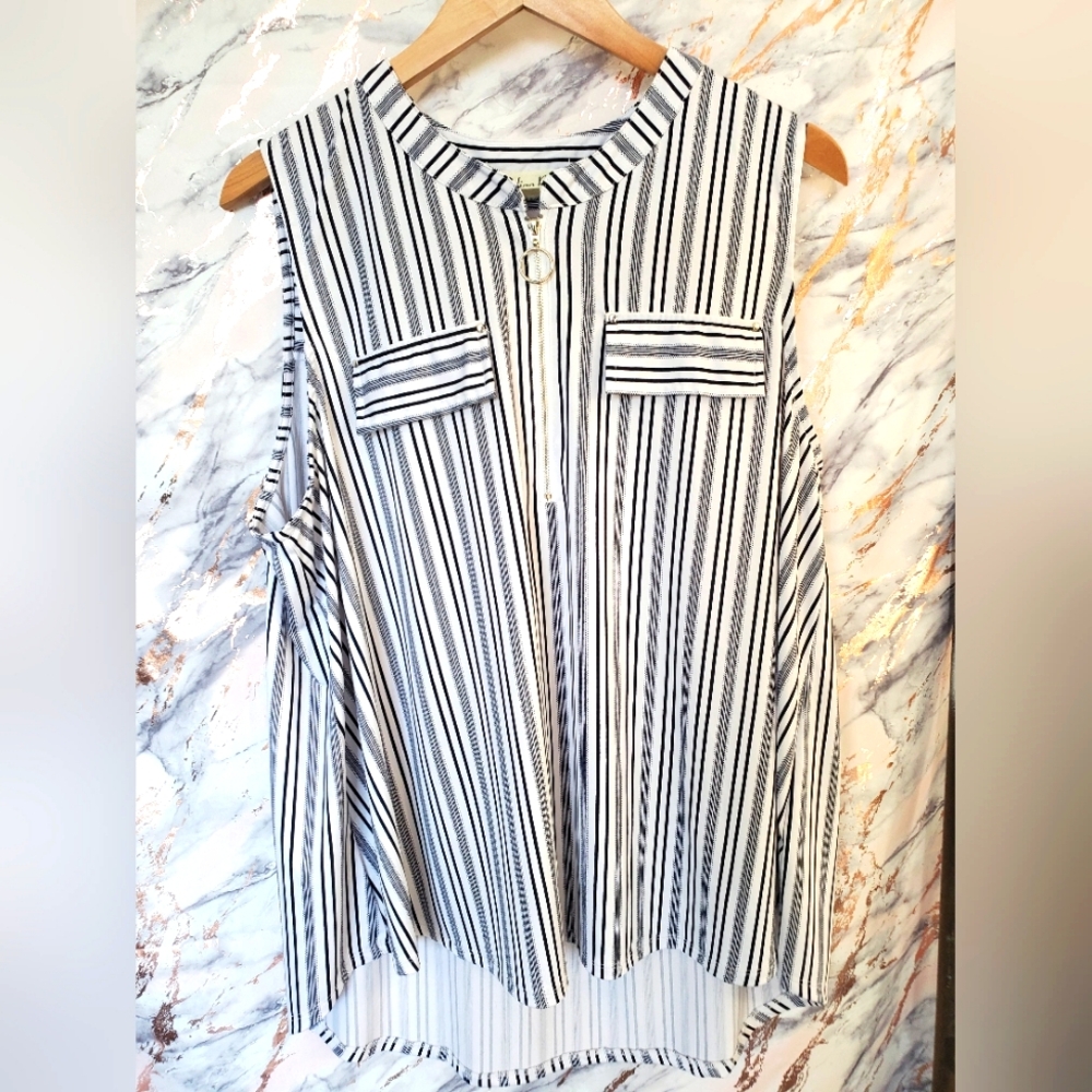 Women's Blue & White striped tank